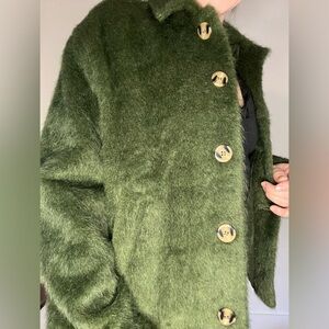 ZARA green fur jacket